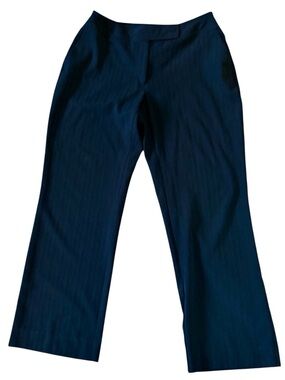 George Pants Black Trousers Shadow Striped Stretchy Woman’s Size 12 Petite